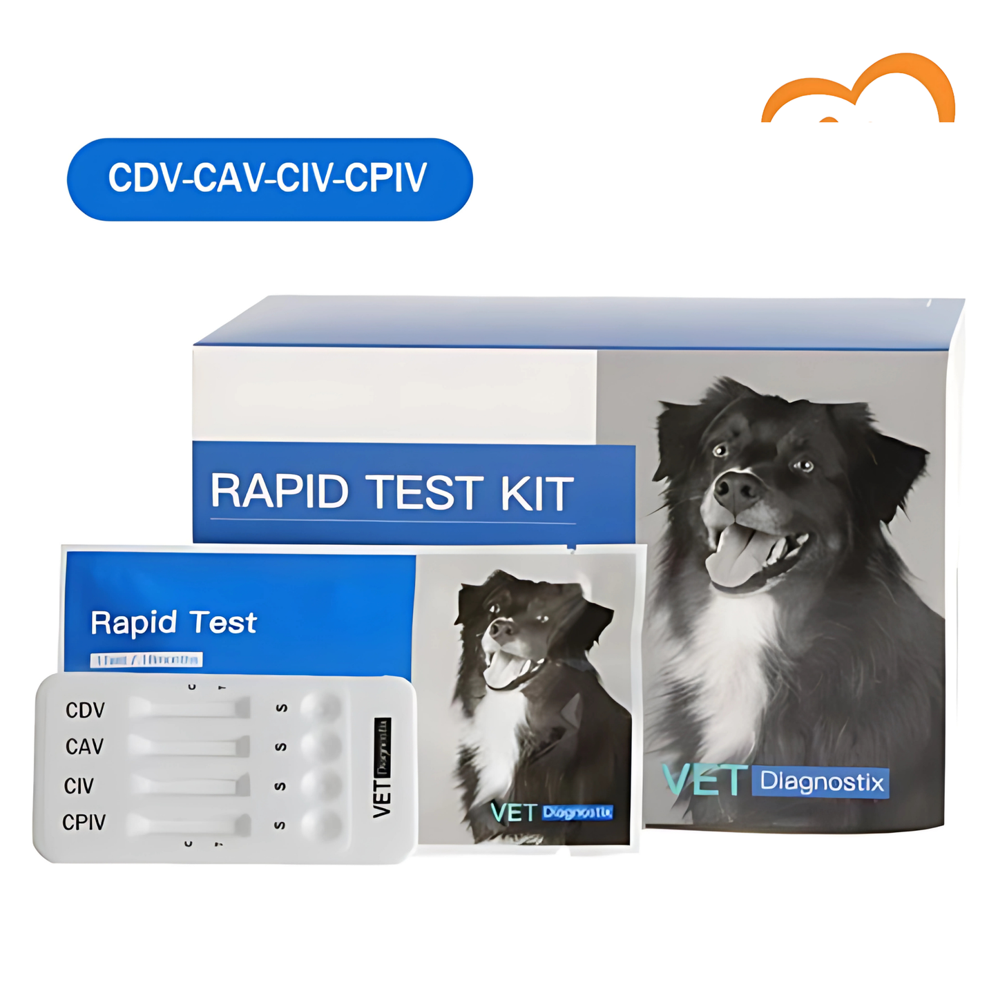 Canine Distemper-Adeno-Influenza-Parainfluenza Virus Antigen Combo Test (CDV-CAV-CIV-CPIV)